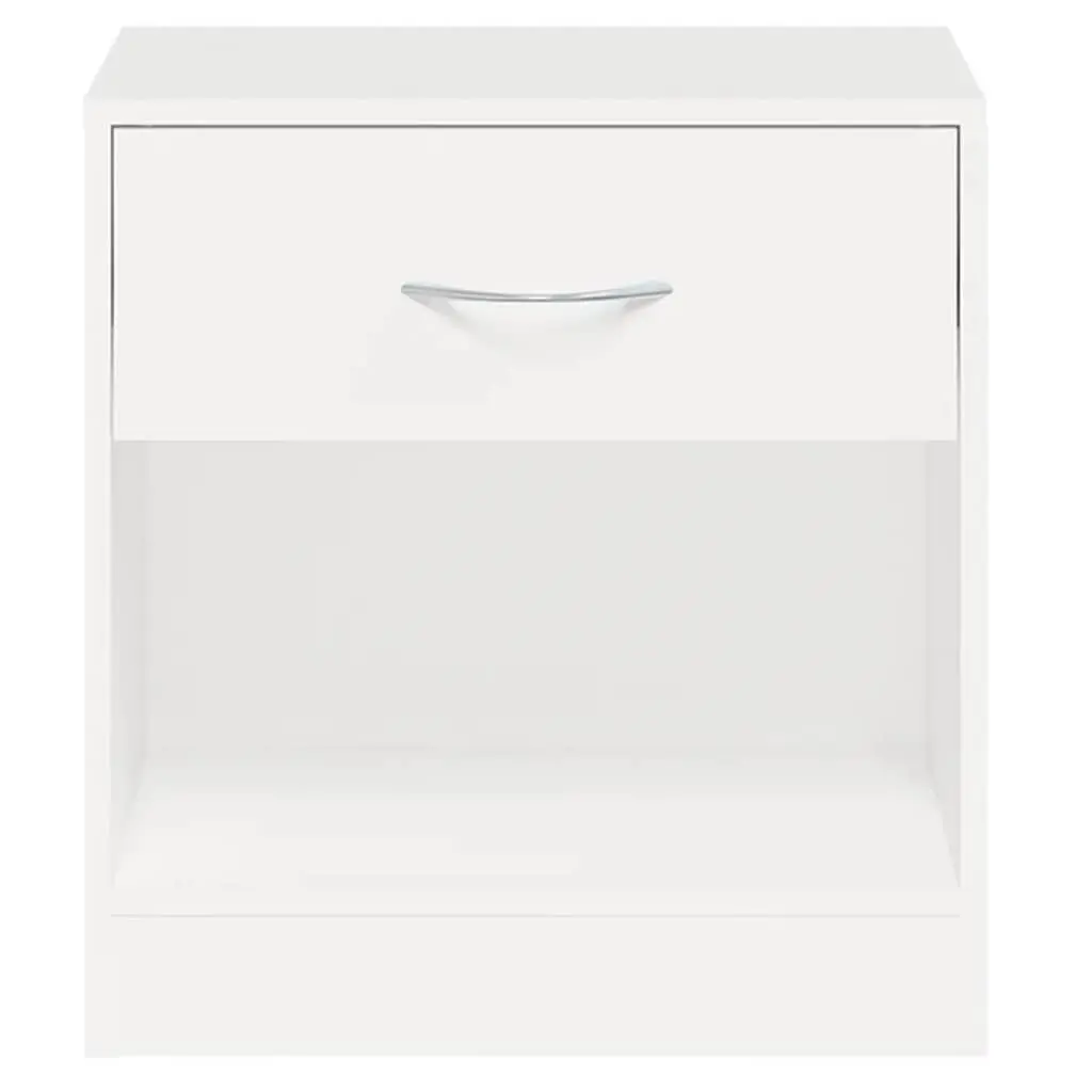 Bedside Tables 2 pcs White Nightstand Cabinet with Drawer Storage Shelf