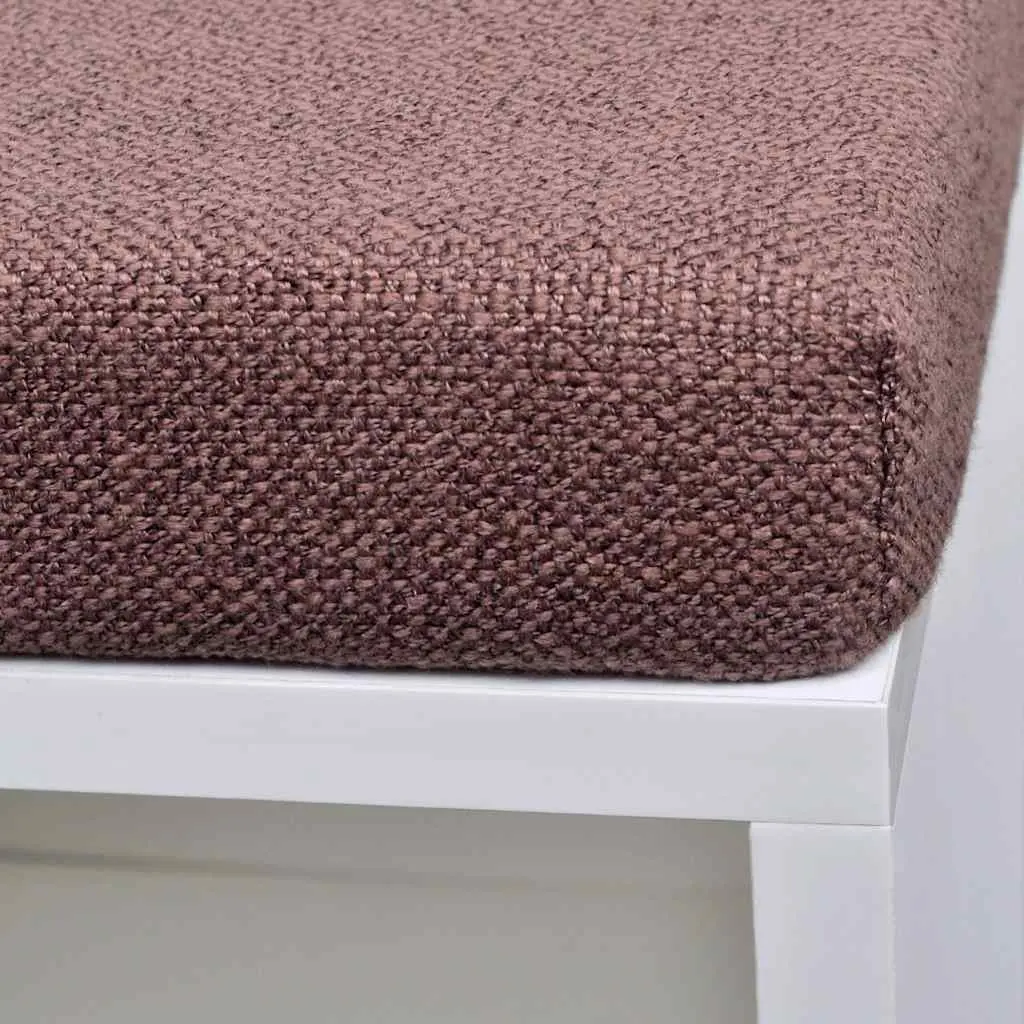 Shoe Storage Bench 10 Compartments Foam Padded Top White