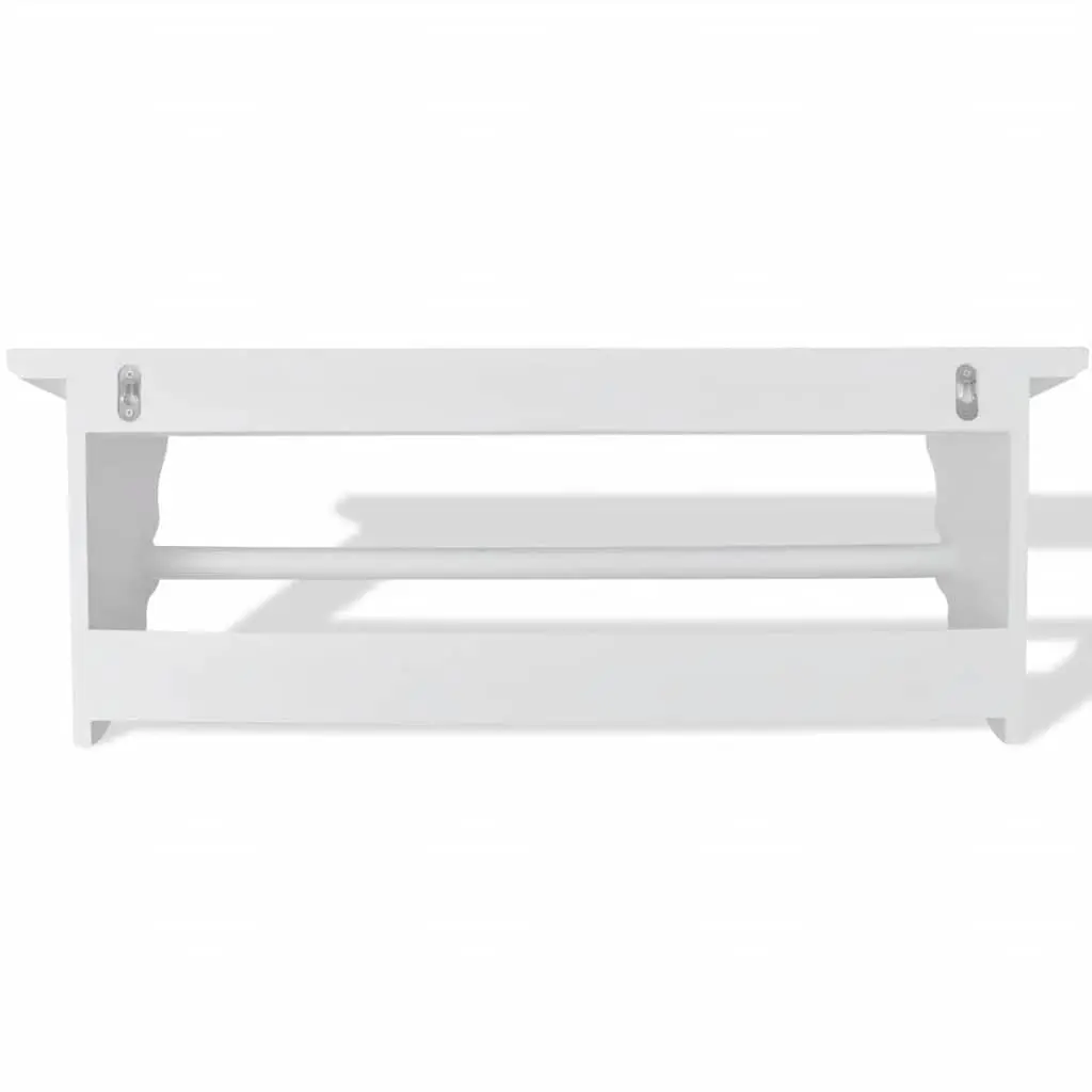 Coat Rack Wall Mount Baroque Style White Shelf Hooks