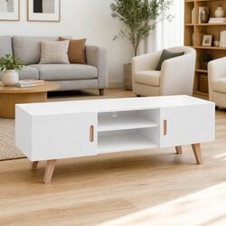 TV Stand High Gloss White MDF Storage Cabinet Entertainment Unit Media Console