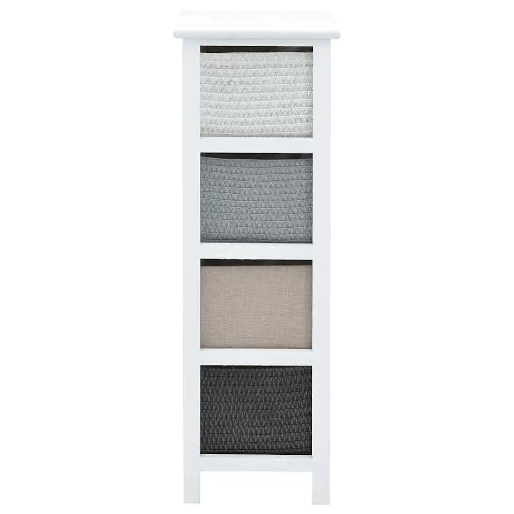Storage Cabinet 4 Drawers Wooden White Organiser for Bedroom Hallway Furniture