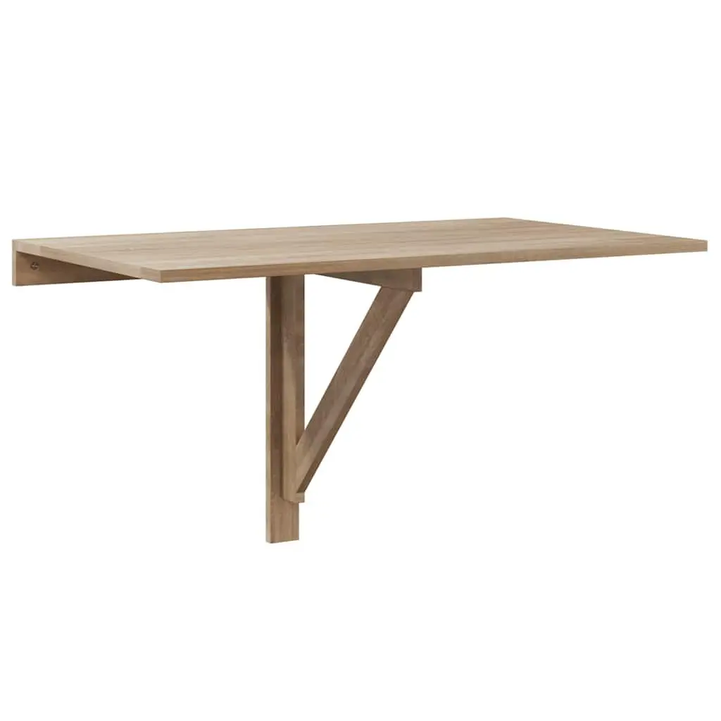 Folding Wall Table Brown 100x60 cm Space Saving Kitchen Desk Mounted Foldable