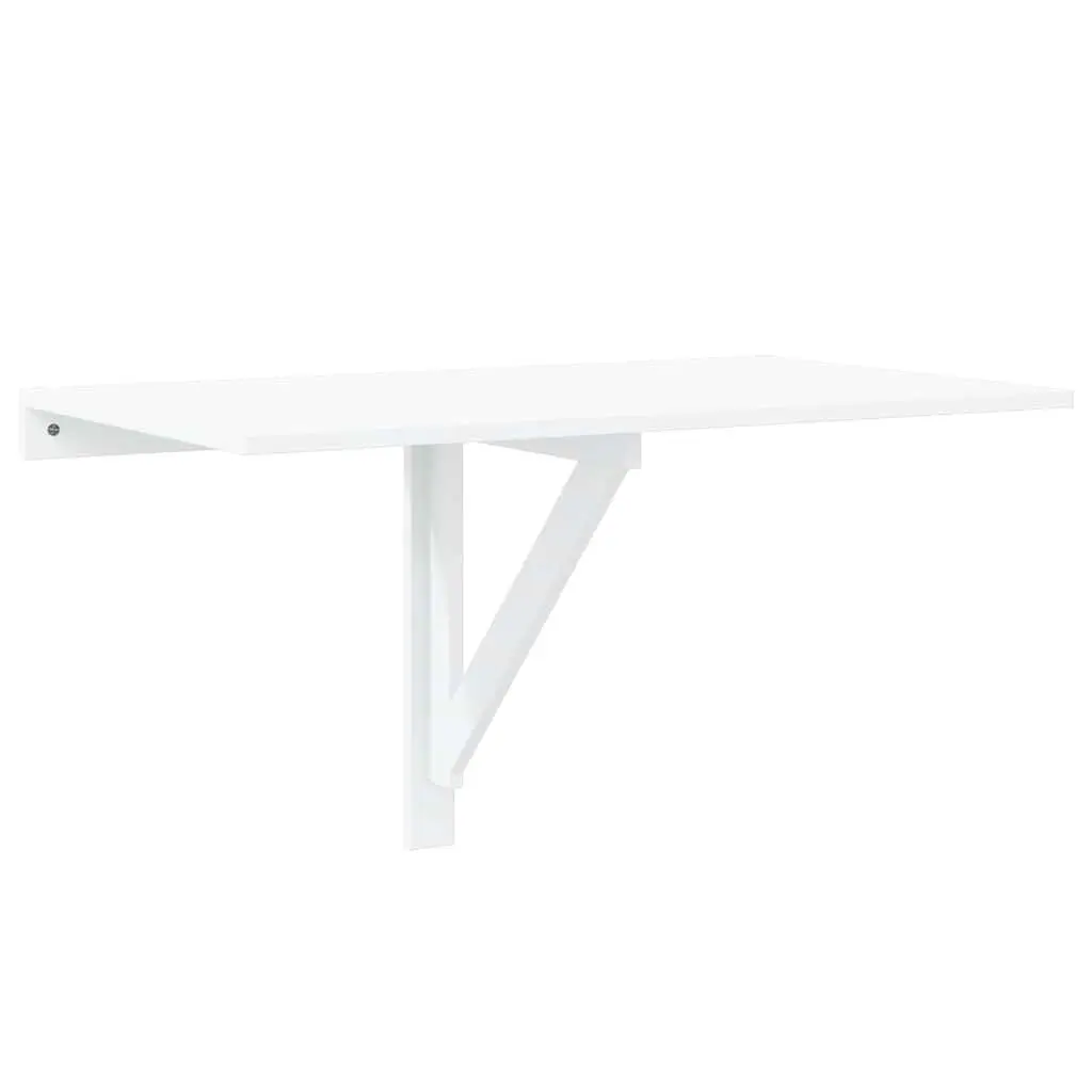 Folding Wall Table White 100x60 cm Space-Saving Mounted Kitchen Desk Compact