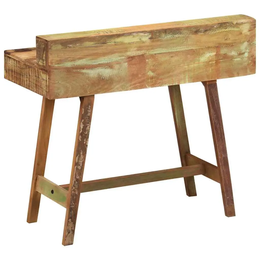 Desk Vintage Style Solid Reclaimed Wood with Two Drawers Multicolour