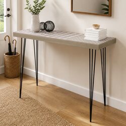 Console Table End Side Accent Display Hallway Furniture Stylish Grey Design