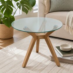 Round Tempered Glass Table Top 300mm Transparent Dining Coffee Garden Furniture