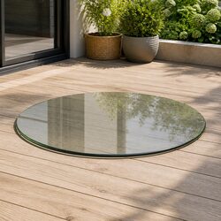 Round Tempered Glass Table Top 500mm Diameter Transparent Protective Tabletop