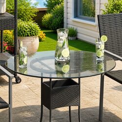 Round Tempered Glass Table Top 700mm Transparent Tabletop Furniture Protection