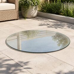 Round Tempered Glass Table Top 80cm Diameter Clear Transparent Tabletop