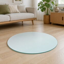 Round Tempered Glass Table Top 900mm Dining Coffee Garden Furniture Protection