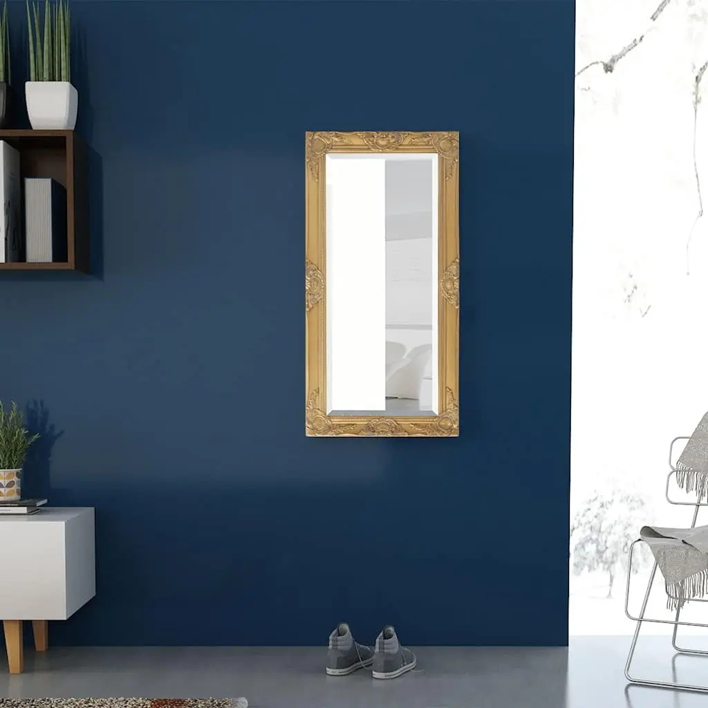 Wall Mirror Ornate Baroque Style Gold Frame Bevelled Edge 100x50cm