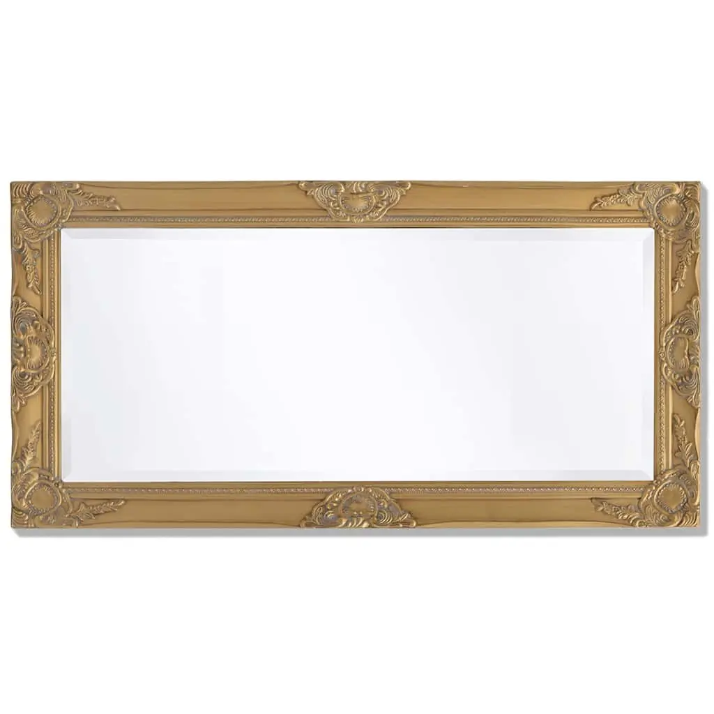 Wall Mirror Ornate Baroque Style Gold Frame Bevelled Edge 100x50cm