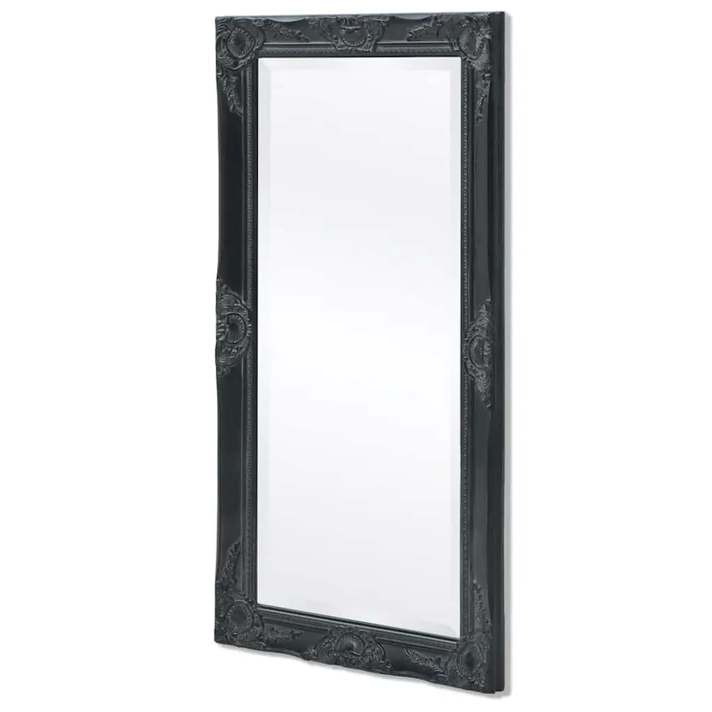 Wall Mirror Baroque Style Decorative Frame 100x50cm Black