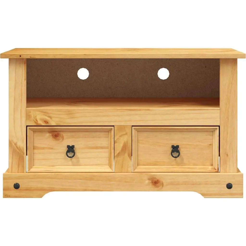 TV Stand Rustic Mexican Pine Corona Range Entertainment Unit 91x43x56cm Brown