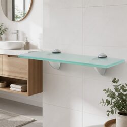 Floating Wall Shelf Glass Transparent 30x20 cm Modern Display Bracket Ledge