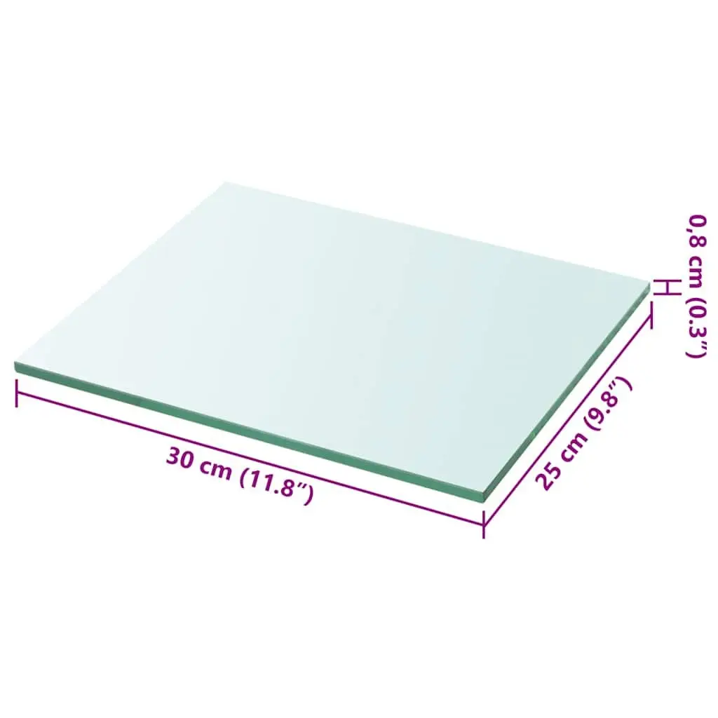 Glass Shelf Panel Tempered Glass 30x25 cm Clear Wall Mount Display Ledge