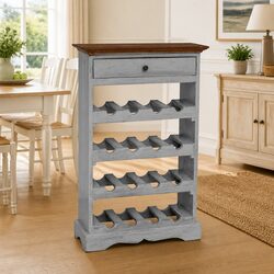 Solid Mahogany Wood Wine Rack Antique Style Storage Cabinet Home Furniture