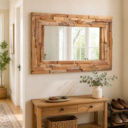 Decorative Mirror Rectangular Frame Home Decor Living Room Bathroom Wall Mounted