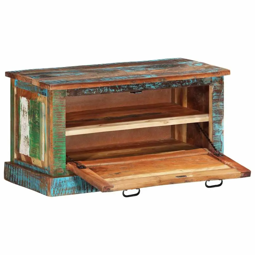 Shoe Storage Bench Solid Reclaimed Wood Entryway Hall Seating Multicolour