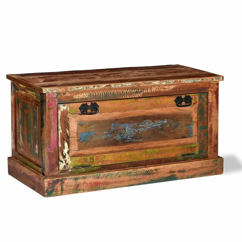 Shoe Storage Bench Solid Reclaimed Wood Entryway Hall Seating Multicolour