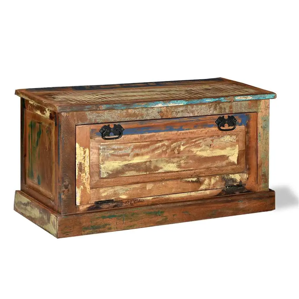 Shoe Storage Bench Solid Reclaimed Wood Entryway Hall Seating Multicolour