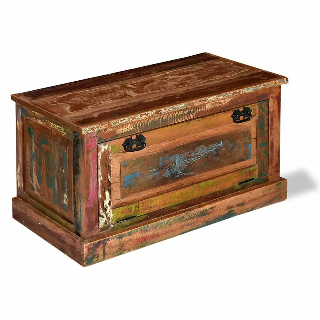 Shoe Storage Bench Solid Reclaimed Wood Entryway Hall Seating Multicolour