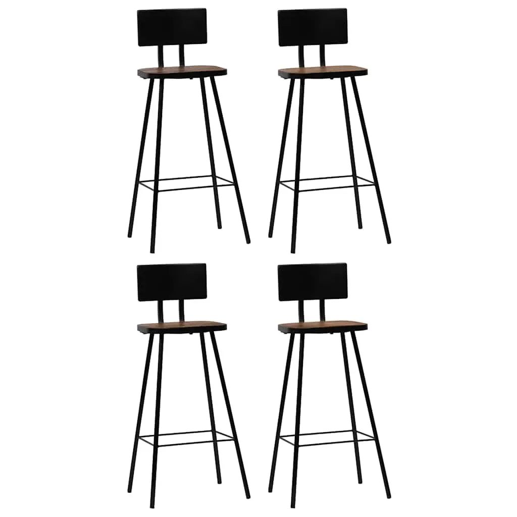 Bar Set 5 Piece Reclaimed Wood Table Chairs Industrial Dining Furniture Brown