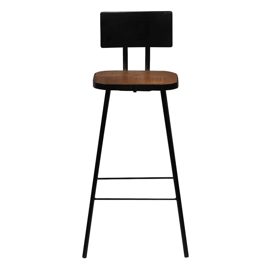 Bar Set 7 Piece Industrial Retro Style Solid Reclaimed Wood Brown Table and Chairs