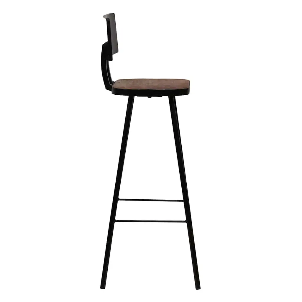 Bar Set 7 Piece Industrial Retro Style Solid Reclaimed Wood Brown Table and Chairs