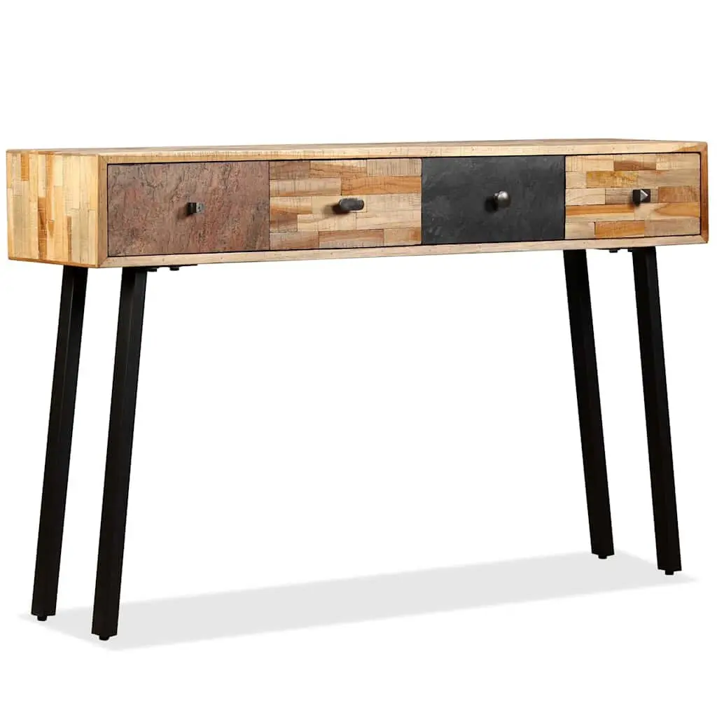 Console Table Vintage Style 120x30x76cm Solid Reclaimed Teak with Four Drawers
