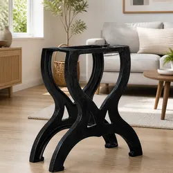 Cast Iron X-Frame Coffee Table Legs 2 pcs Industrial Style Furniture Hardware