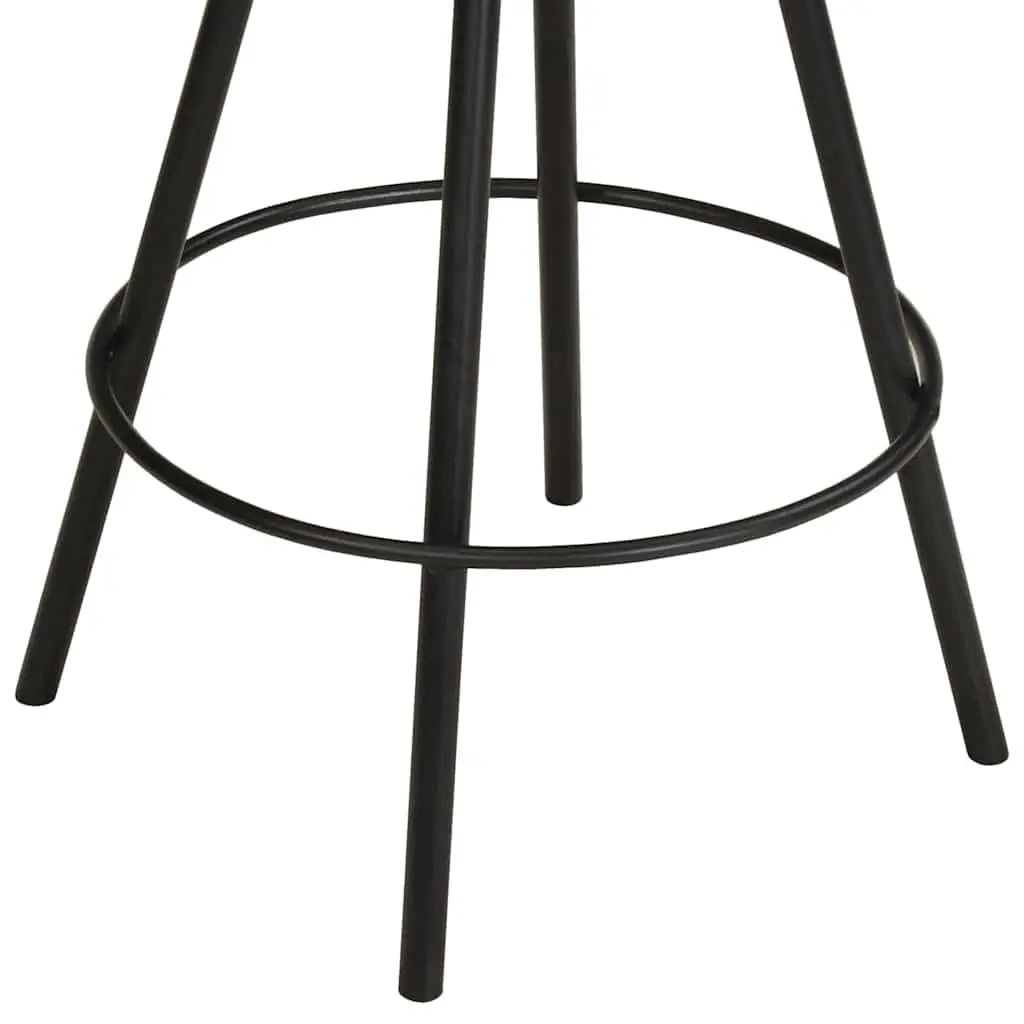 Bar Stools Industrial Style Upholstered Leather Canvas Set of 4 Brown