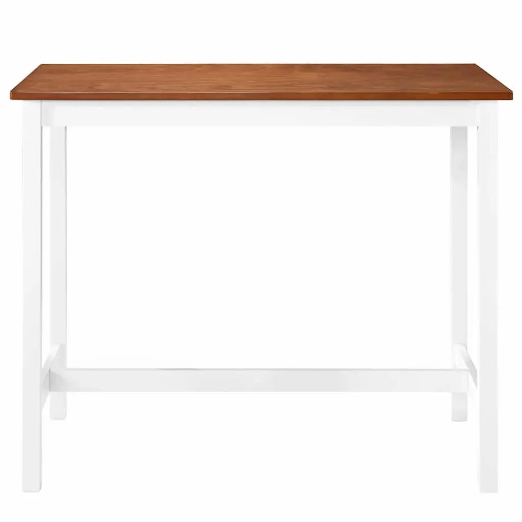 Bar Table Wood Veneer Top Solid Wooden Legs Brown 108 x 60 x 91 cm