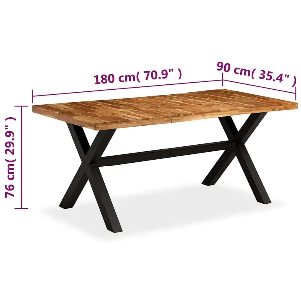 Dining Table Solid Acacia Mango Wood Brown 180x90x76 cm