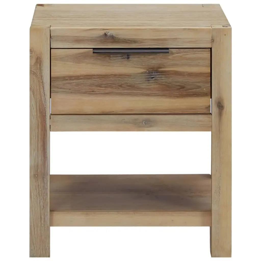 Bedside Table Nightstand Solid Acacia Wood Brown 40x30x48 cm