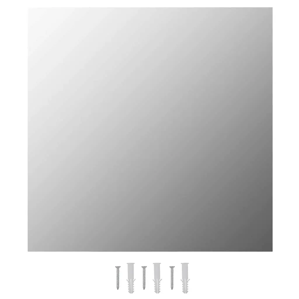 Square Wall Mirror 60x60 cm Glass Silver Minimalist Home Bedroom Living Room Dressing Decor