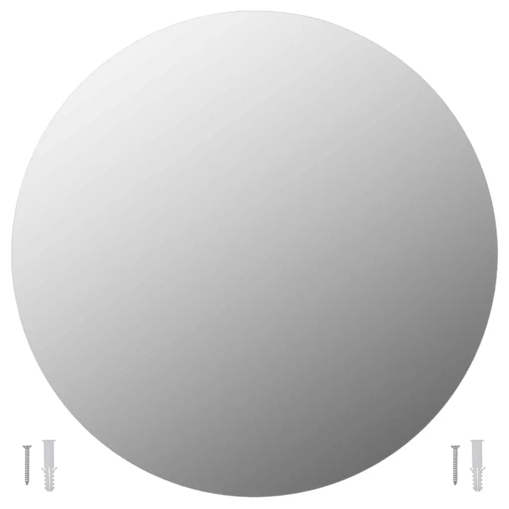 Round Wall Mirror 70cm Silver Modern Home Decor