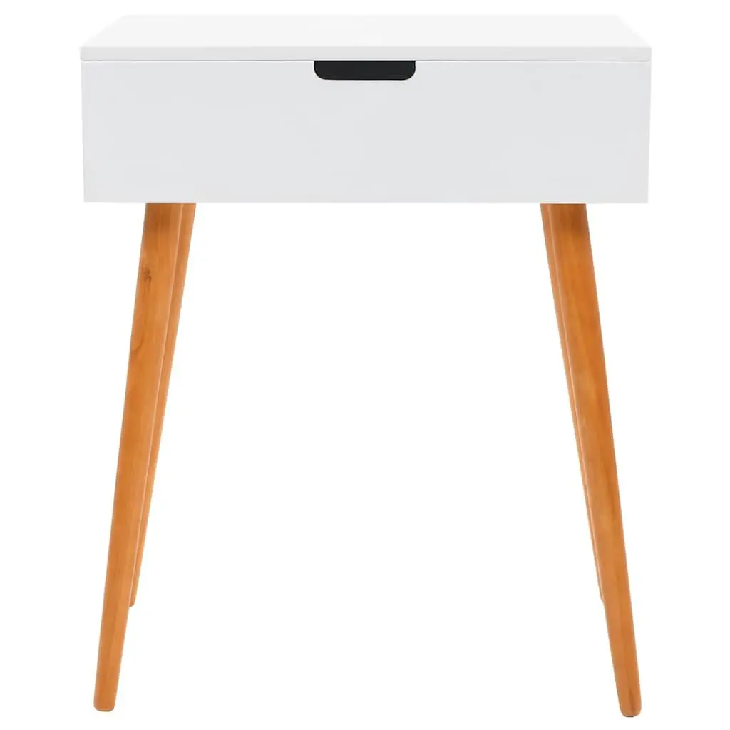 Dressing Table with Mirror Lift-up Panel White MDF Bedroom Vanity Unit