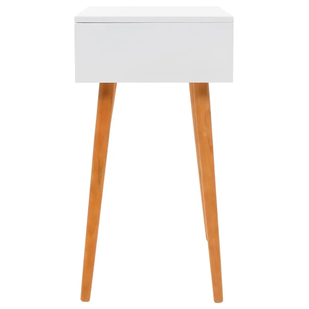 Dressing Table with Mirror Lift-up Panel White MDF Bedroom Vanity Unit