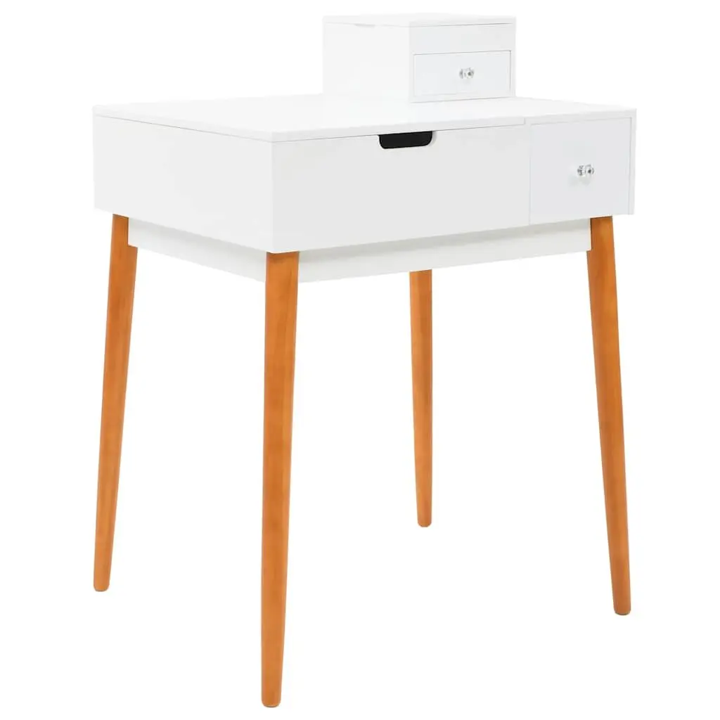 Dressing Table with Mirror Hinged Panel Storage White MDF 60W x 50D x 86H cm