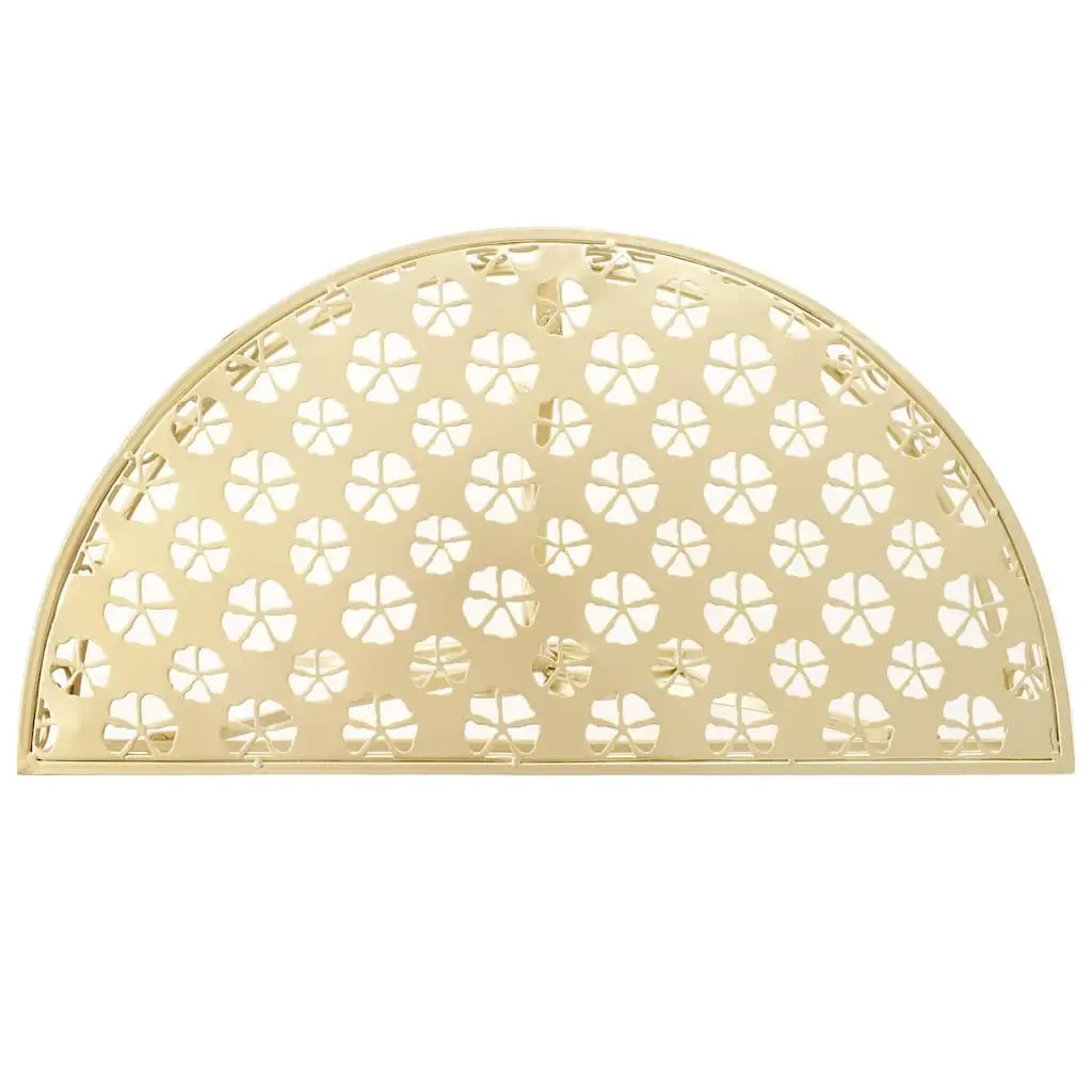 Half Round Side Table Vintage Style Antique Finish Gold Metal Display Stand
