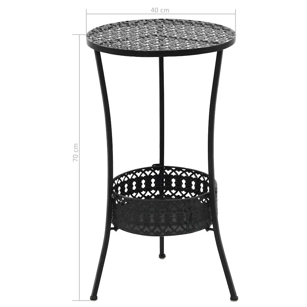 Bistro Table Antique Style Black 40x70 cm Metal Outdoor Dining Furniture