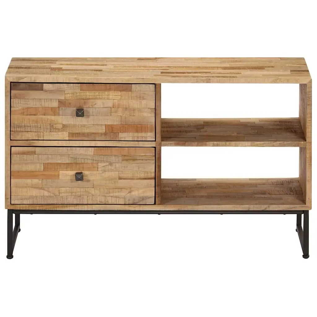 TV Cabinet Handmade Reclaimed Teak Wood Rustic Lowboard Storage Unit Brown
