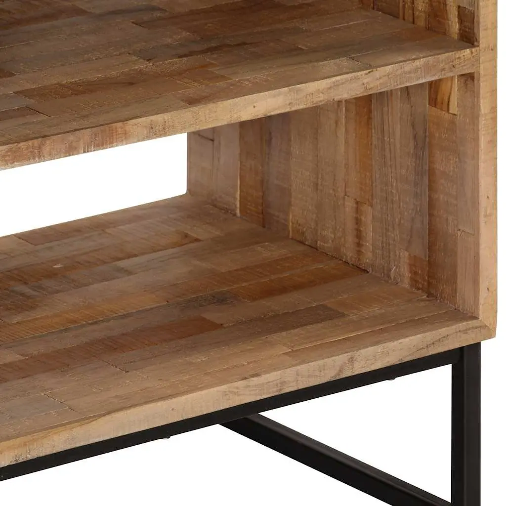 TV Cabinet Handmade Reclaimed Teak Wood Rustic Lowboard Storage Unit Brown