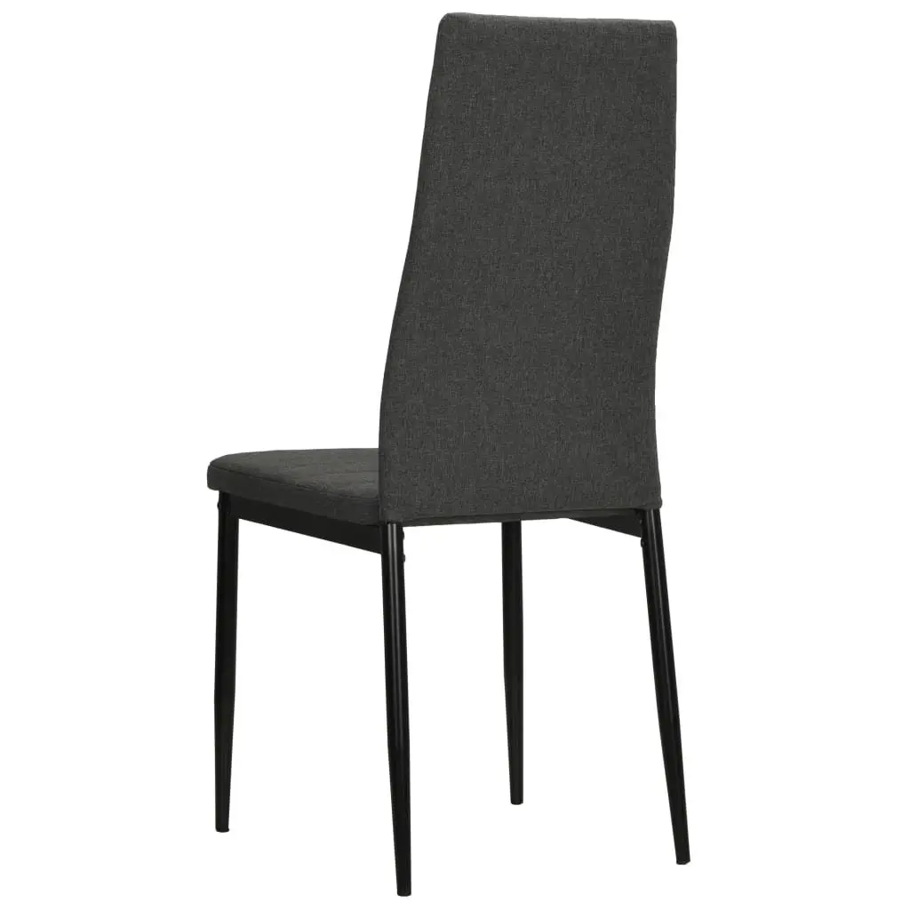 Dining Chairs Set 4 pcs Grey Upholstered Kitchen Seats Contemporary Design