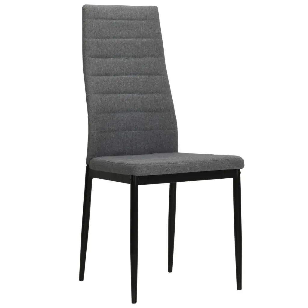 Dining Chairs Padded Backrest 2 pcs Grey Fabric