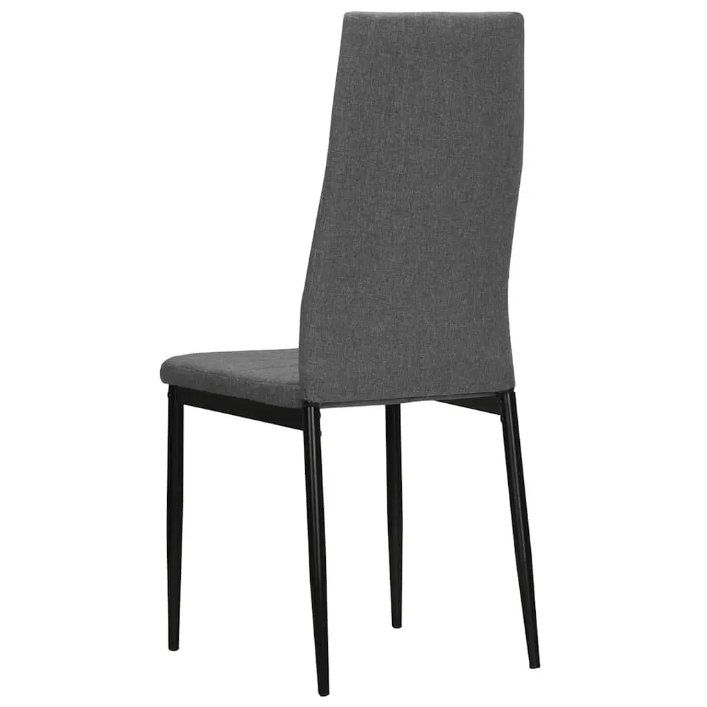 Dining Chairs Padded Backrest 2 pcs Grey Fabric