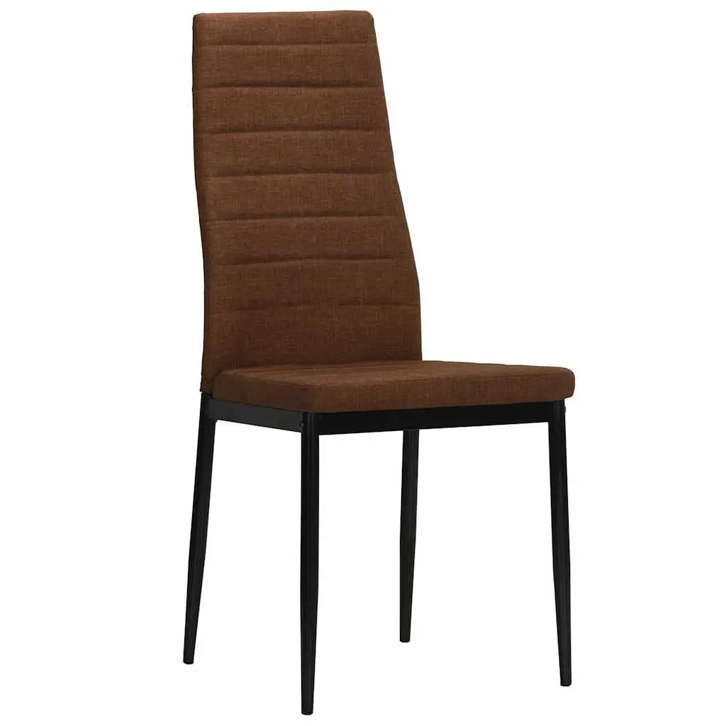 Dining Chairs Set 4 pcs Brown Upholstered Kitchen Room Seating Furniture