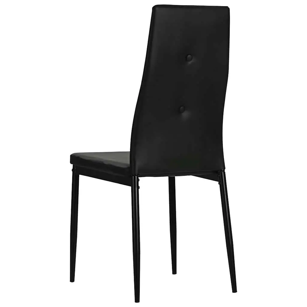Dining Chairs Ergonomic Backrest 2 Piece Black Faux Leather