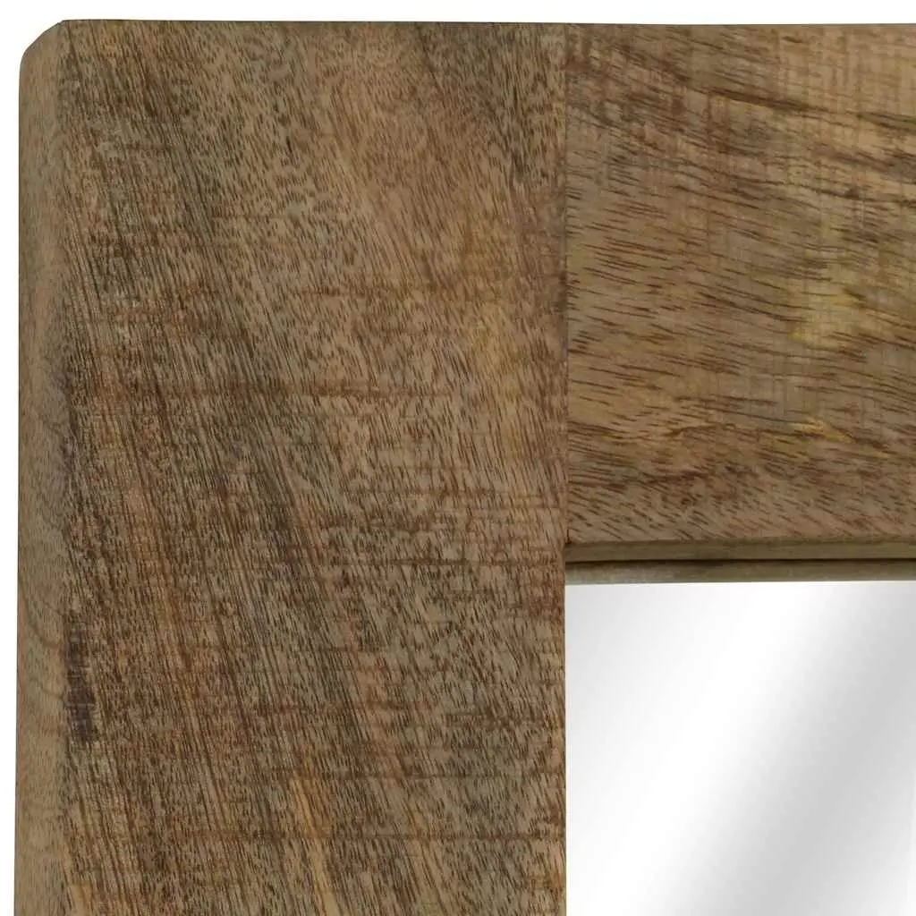 Wooden Mirror Solid Mango Wood Frame 50x110 cm Brown